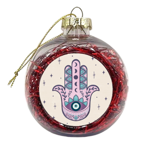 Hamsa Evil Eye - xmas bauble by Sarah Wilkinson
