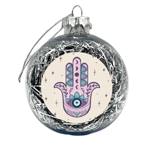 Hamsa Evil Eye - xmas bauble by Sarah Wilkinson