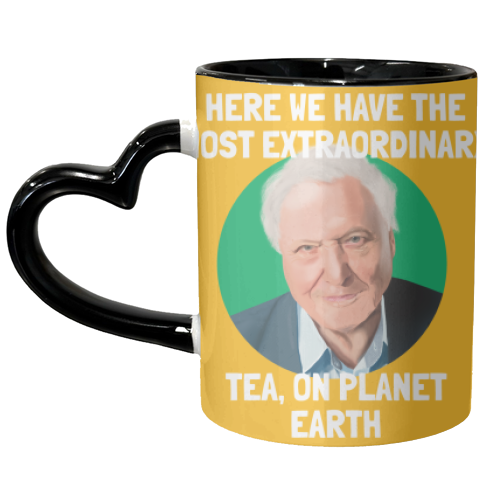 HAND ILLUSTRATED SIR DAVID ATTENBOROUGH - unique mug by AbiGoLucky
