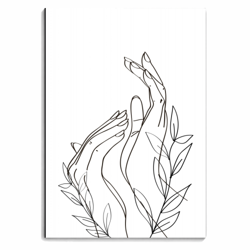 Hands with Leaves Line Art - personalised A4, A5, A6 notebook by Toni Scott