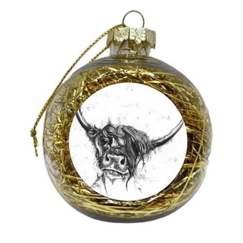 Handsome Highland - xmas bauble by Tracey Russell