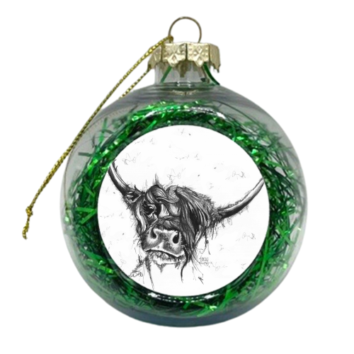 Handsome Highland - xmas bauble by Tracey Russell