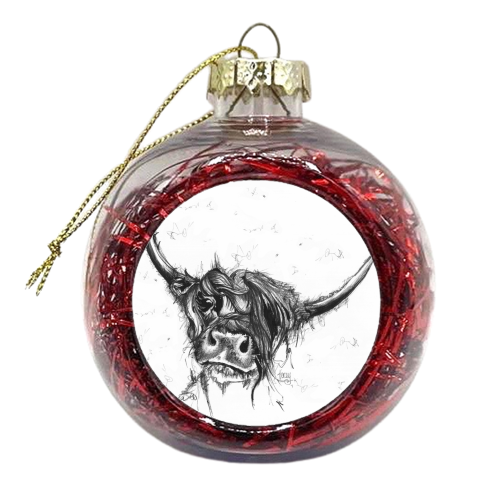 Handsome Highland - xmas bauble by Tracey Russell