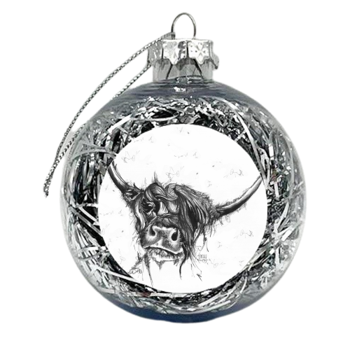 Handsome Highland - xmas bauble by Tracey Russell