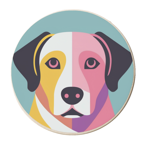 Handsome Labrador Graphic Dog Portrait - personalised beer coaster by Adam Regester