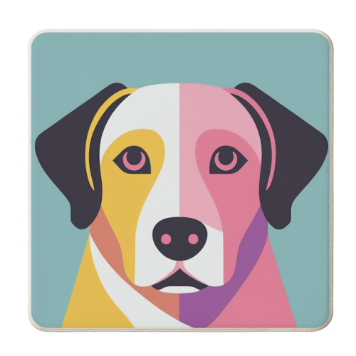 Handsome Labrador Graphic Dog Portrait - personalised beer coaster by Adam Regester