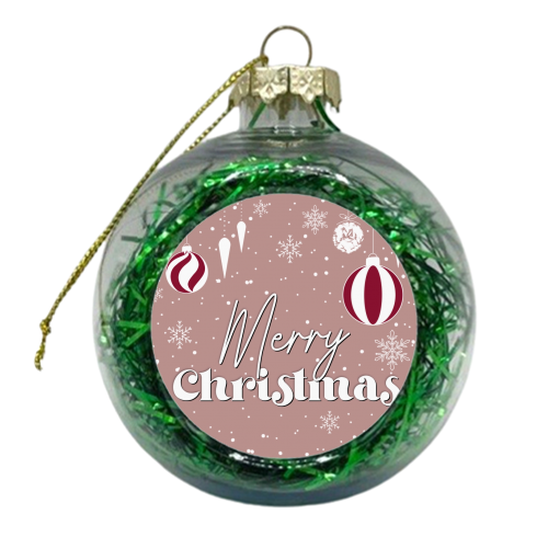 Hanging Christmas baubles print in pink - xmas bauble by The Girl Next Draw