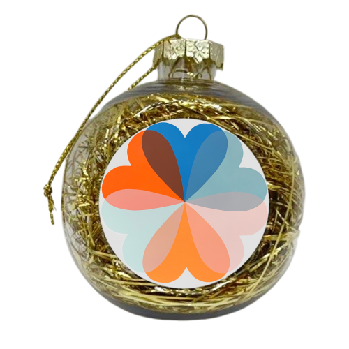 Hannah Carvell, Hearts and Flowers - xmas bauble by Hannah Carvell