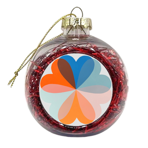 Hannah Carvell, Hearts and Flowers - xmas bauble by Hannah Carvell
