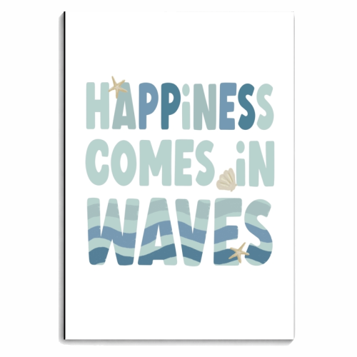 Happiness comes in waves positive print - personalised A4, A5, A6 notebook by Giddy Kipper