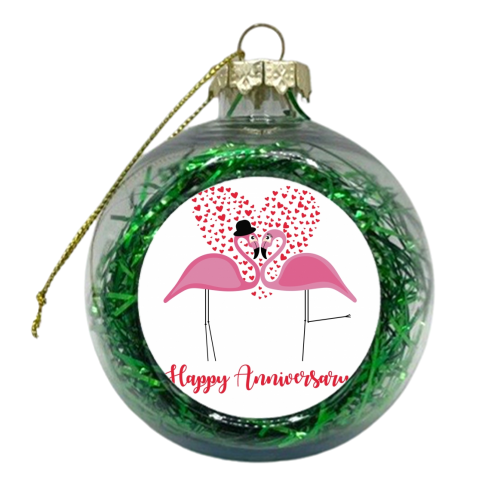 Happy Anniversary - xmas bauble by Maria McGregor