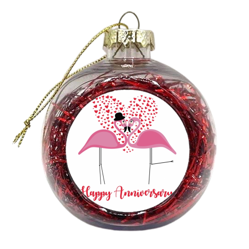 Happy Anniversary - xmas bauble by Maria McGregor