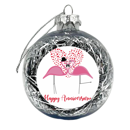 Happy Anniversary - xmas bauble by Maria McGregor