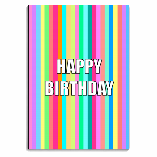 Happy Birthday Candy Stripes - personalised A4, A5, A6 notebook by Adam Regester