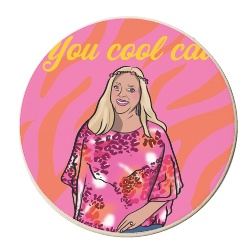 Happy Birthday Cool Cat Tiger King - personalised beer coaster by Niomi Fogden