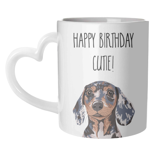 Happy Birthday Cutie! - unique mug by Adam Regester