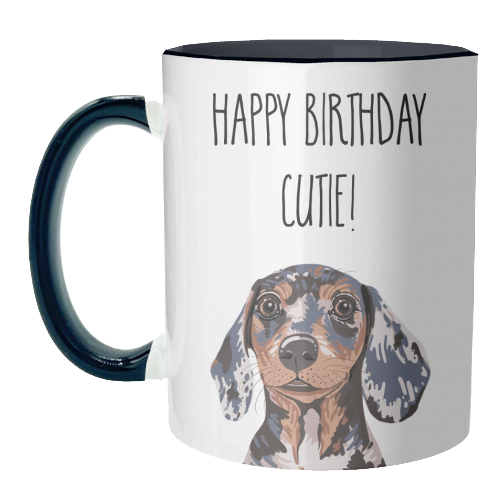 Happy Birthday Cutie! - unique mug by Adam Regester