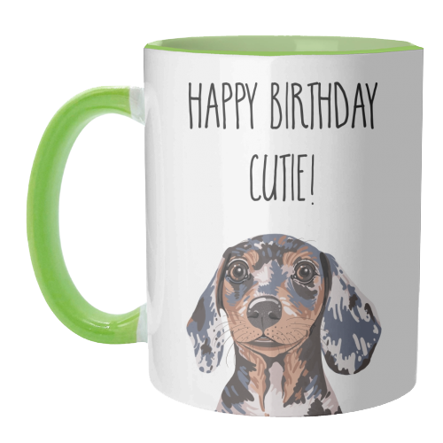 Happy Birthday Cutie! - unique mug by Adam Regester