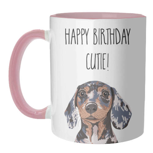 Happy Birthday Cutie! - unique mug by Adam Regester