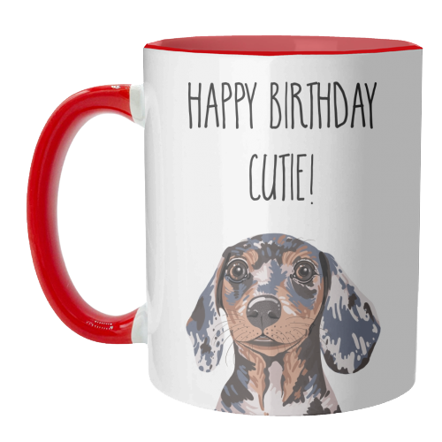 Happy Birthday Cutie! - unique mug by Adam Regester
