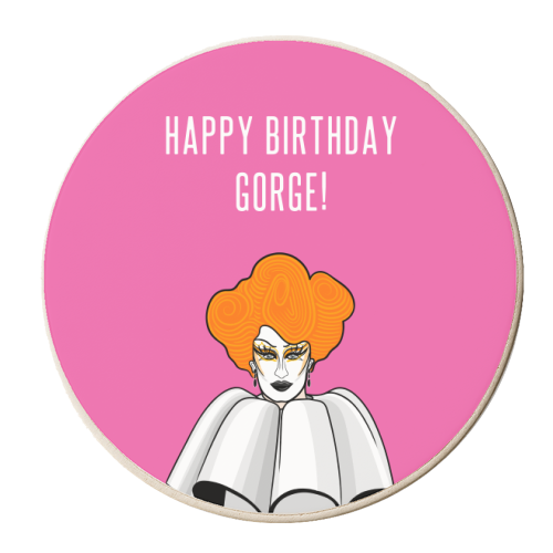 Happy Birthday Gorge! - personalised beer coaster by Adam Regester