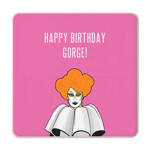 Happy Birthday Gorge! - personalised beer coaster by Adam Regester