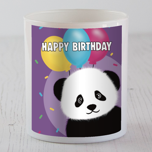 Happy Birthday Panda Print - scented candle by Drawings by Firefly