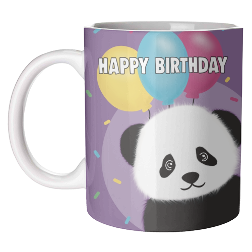 Happy Birthday Panda Print - unique mug by Drawings by Firefly