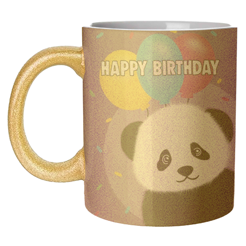 Happy Birthday Panda Print - unique mug by Drawings by Firefly