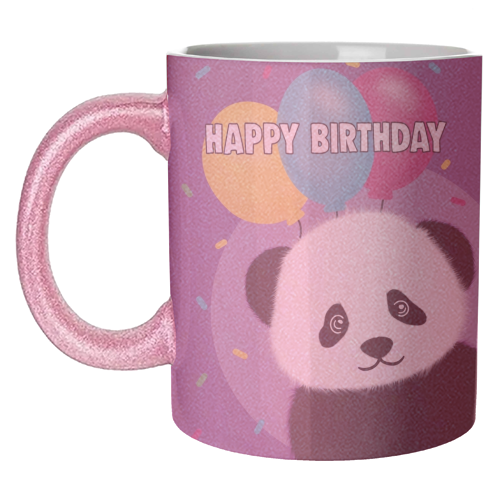 Happy Birthday Panda Print - unique mug by Drawings by Firefly