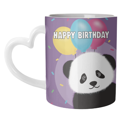 Happy Birthday Panda Print - unique mug by Drawings by Firefly