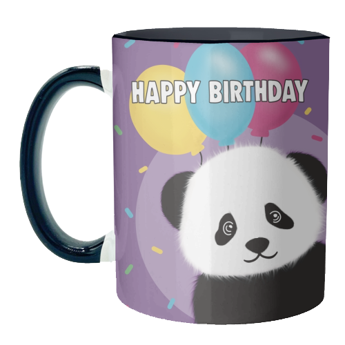 Happy Birthday Panda Print - unique mug by Drawings by Firefly