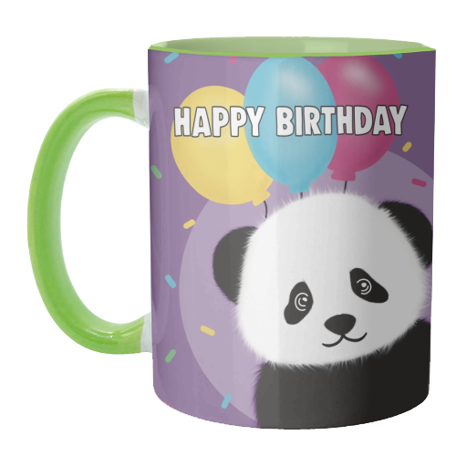 Happy Birthday Panda Print - unique mug by Drawings by Firefly