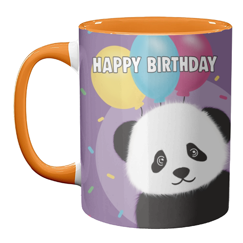 Happy Birthday Panda Print - unique mug by Drawings by Firefly
