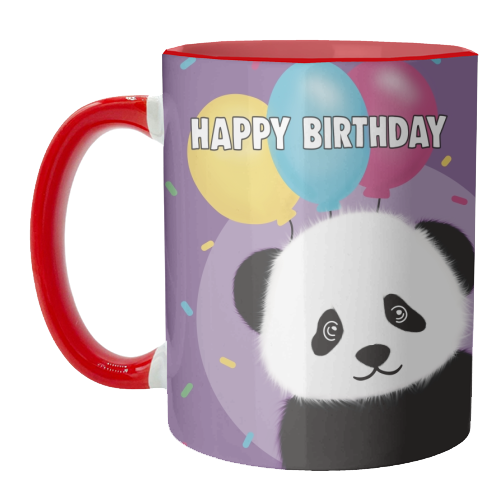 Happy Birthday Panda Print - unique mug by Drawings by Firefly