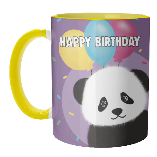 Happy Birthday Panda Print - unique mug by Drawings by Firefly