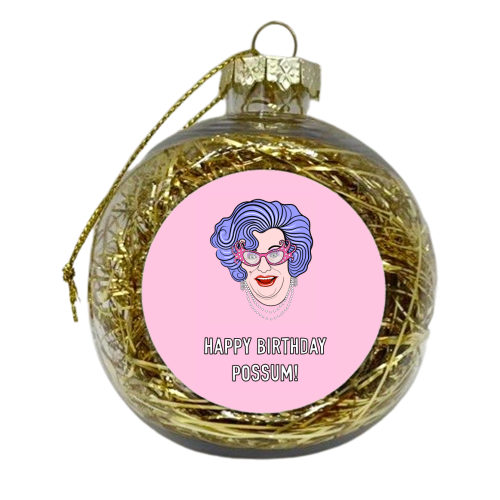 Happy Birthday Possum! - xmas bauble by Adam Regester