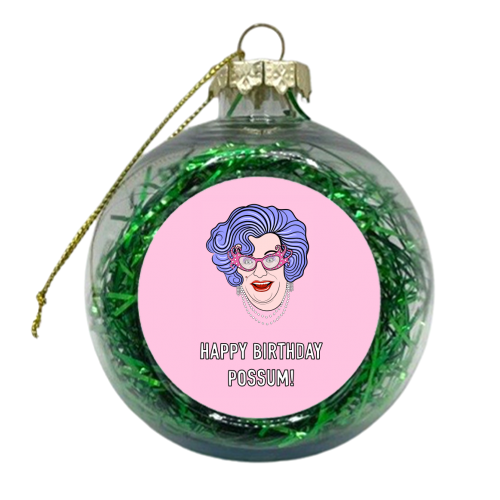 Happy Birthday Possum! - xmas bauble by Adam Regester