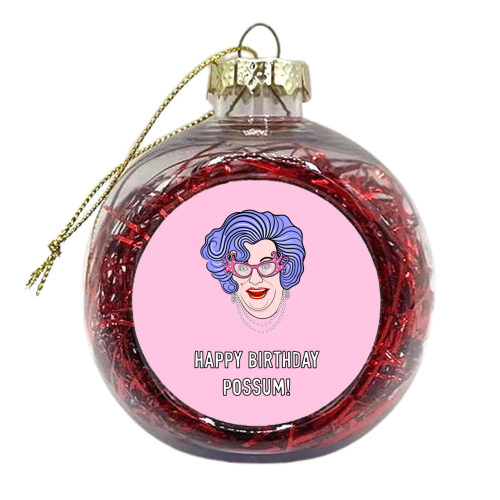 Happy Birthday Possum! - xmas bauble by Adam Regester