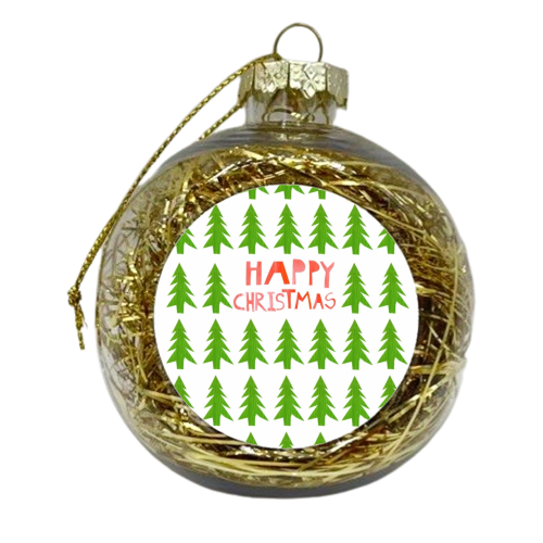 Happy Christmas - xmas bauble by Yazmin Brooks