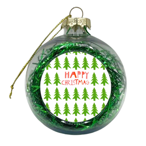 Happy Christmas - xmas bauble by Yazmin Brooks