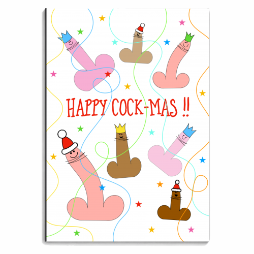 Happy Cock-mas ! - personalised A4, A5, A6 notebook by Adam Regester