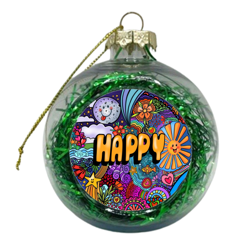 Happy - xmas bauble by PixieDrew