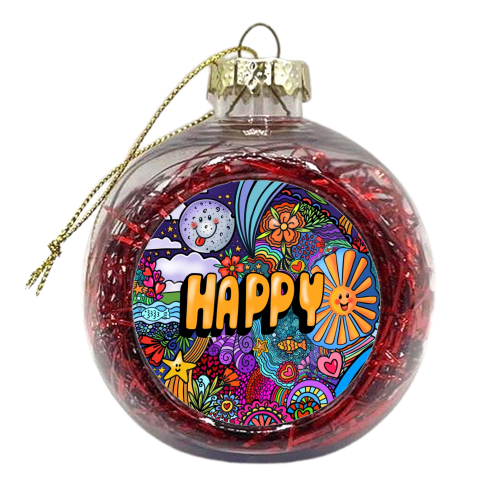 Happy - xmas bauble by PixieDrew