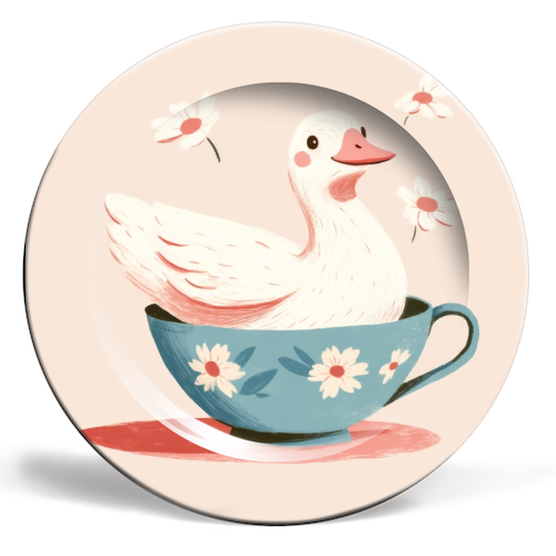 Happy Duck - ceramic dinner plate by DejaReve