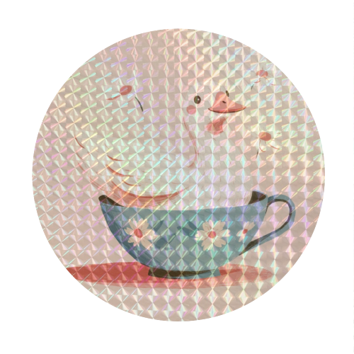 Happy Duck - Circle Sticker by DejaReve