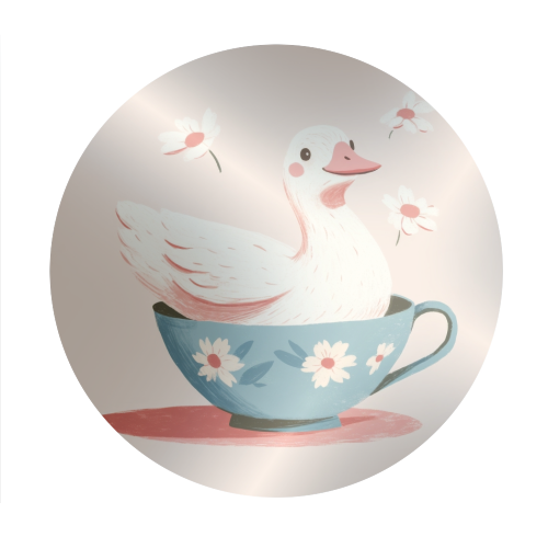 Happy Duck - Circle Sticker by DejaReve