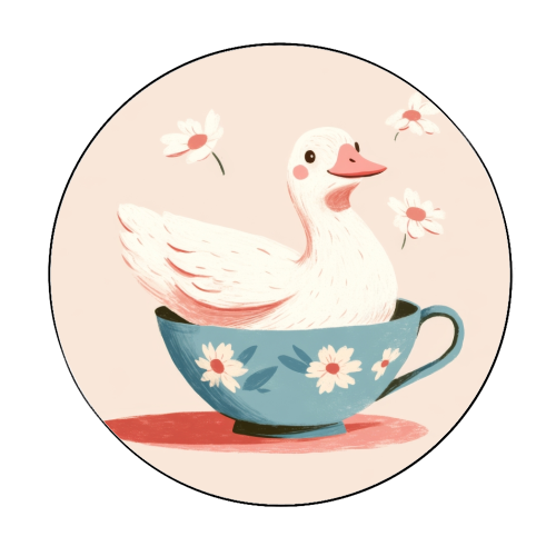 Happy Duck - Circle Sticker by DejaReve