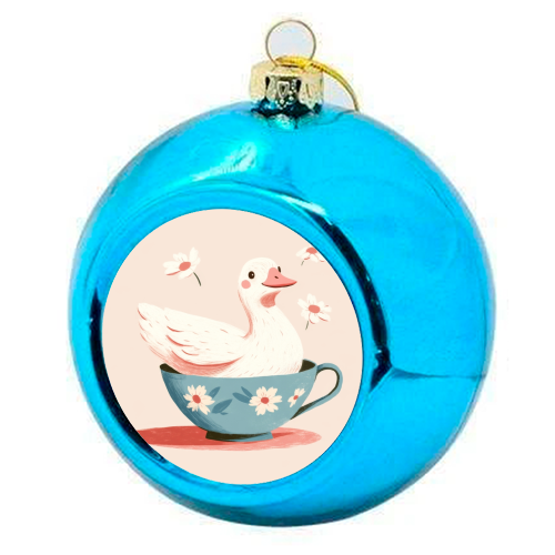 Happy Duck - colourful christmas bauble by DejaReve