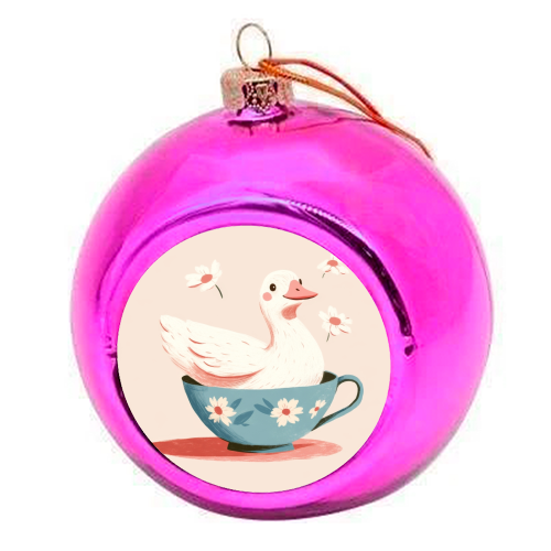 Happy Duck - colourful christmas bauble by DejaReve